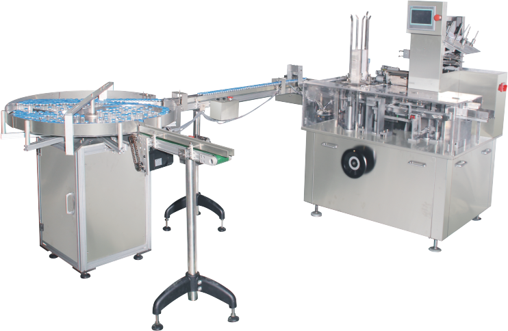 Cartoner for penicillin bottles 